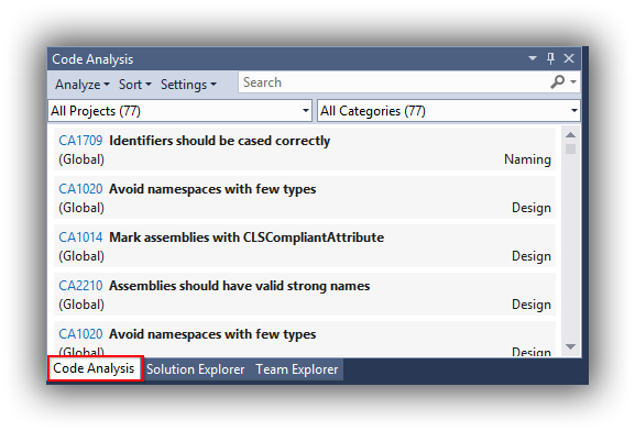 How to configure code analysis in net core
