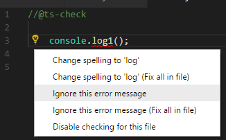 TypeScript: ignore compilation errors with ts-ignore