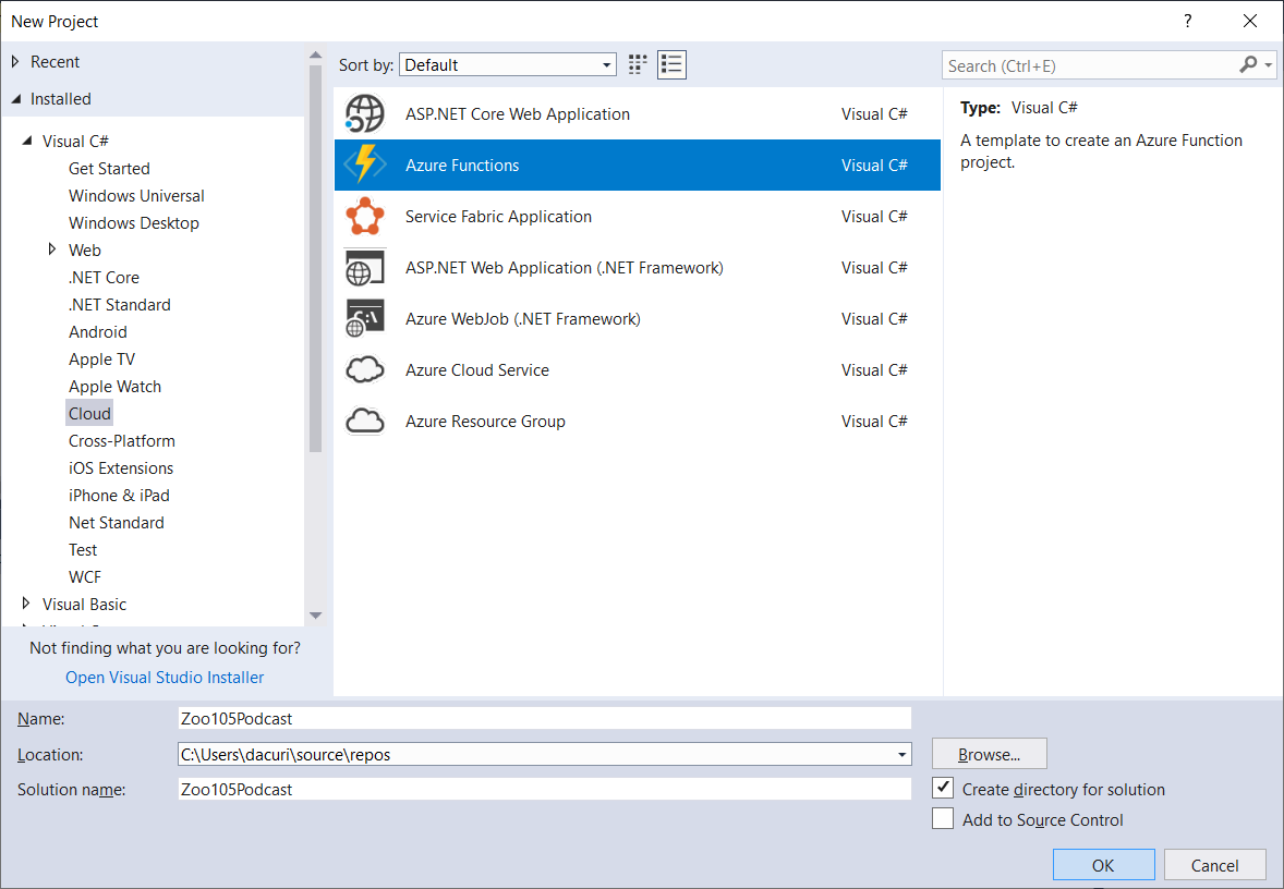 1.-Visual-Studio-Function-Creation